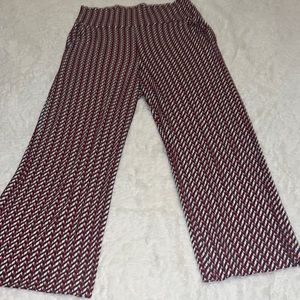 CAbi Red and Navy Wide Leg Pants